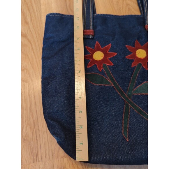Amy 8 Chan New York Tote Bag Denim Flowers Floral - Picture 5 of 10